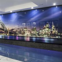 Printed glass feature wall designs