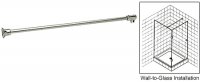 CRL Brushed Nickel Frameless Shower Door Fixed Panel Wall-to-Glass Support Bar for 3/8" to 1/2" Thick Glass