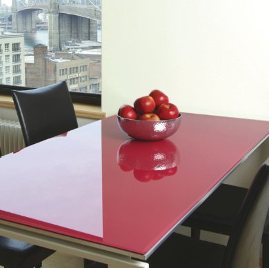Painted toughened glass table top protectors