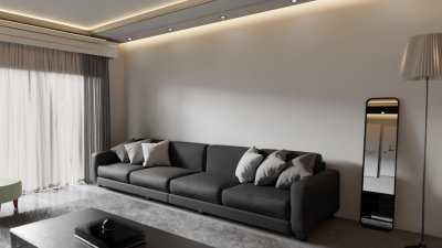 Black aluminium framed free standing leaner - 350mm x 1500mm - F01