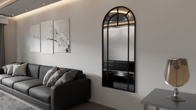 Iron metal window arched - large - 800mm x 1800mm - F05